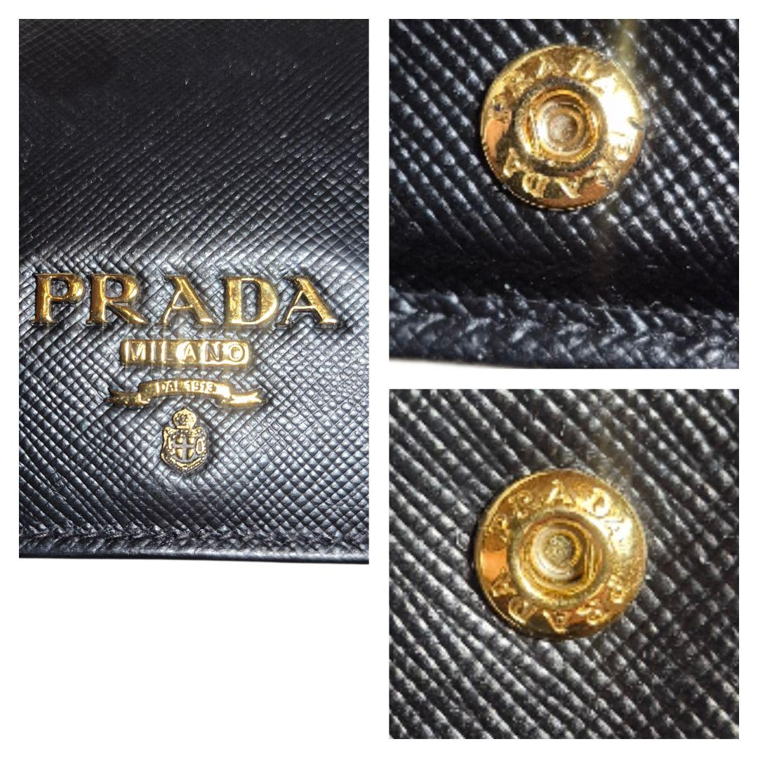 ＰＲＡＤＡ　プラダ　サフィアーノ　二つ折り財布　ブラック革 x