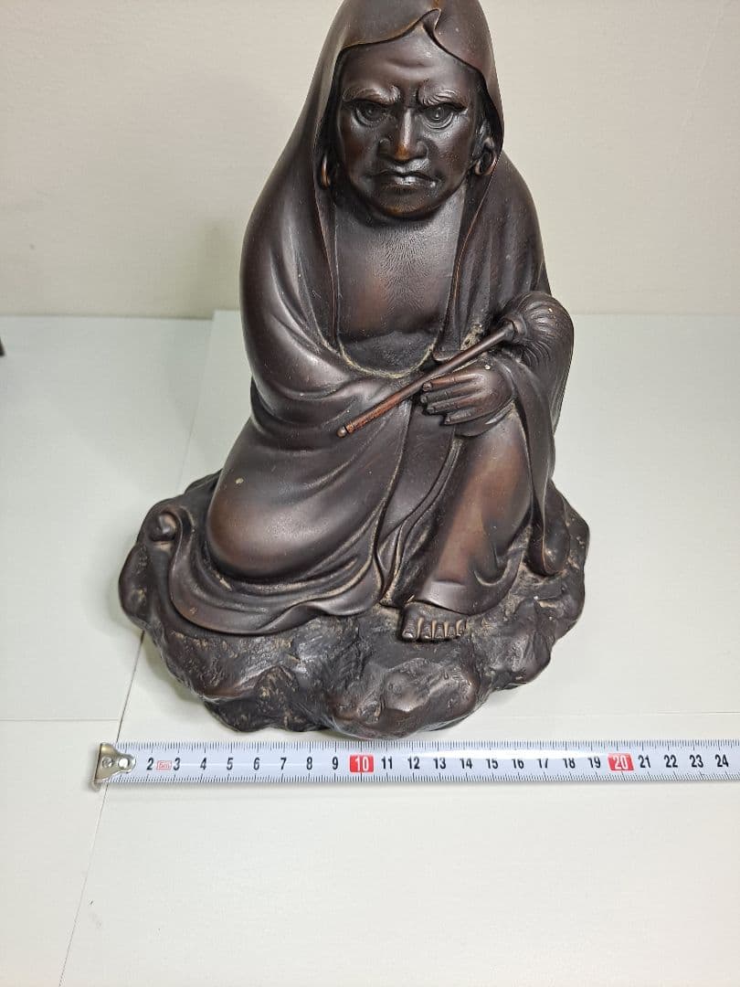 ヤマだるま銅象 作家物 銅製 達磨大師 骨董 置物 人形 工芸品 縁起物