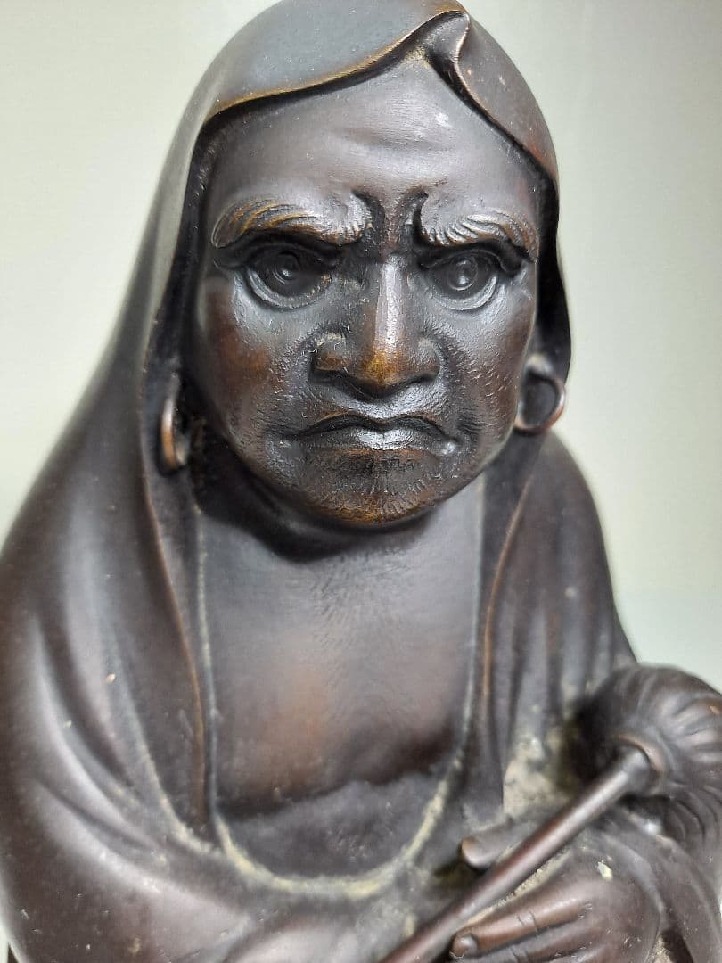 ヤマだるま銅象 作家物 銅製 達磨大師 骨董 置物 人形 工芸品 縁起物