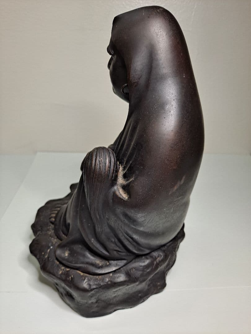 ヤマだるま銅象 作家物 銅製 達磨大師 骨董 置物 人形 工芸品 縁起物