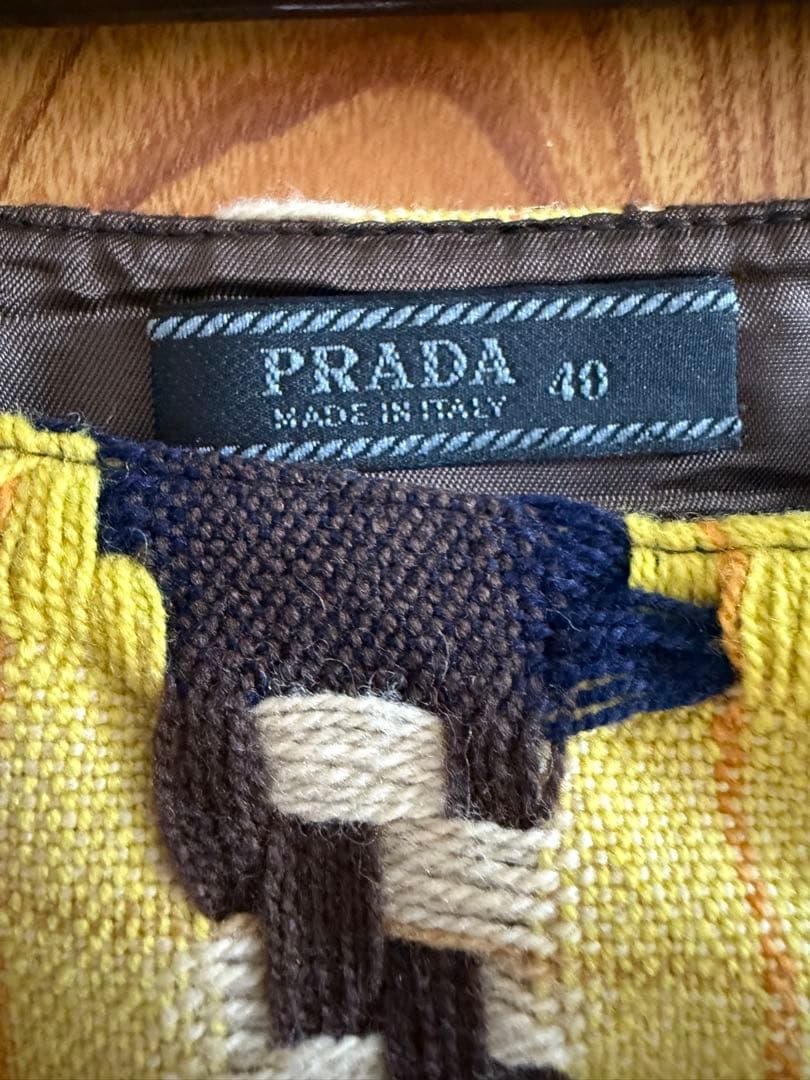 プラダ　巻スカート　ハウンドトゥースパターン スカート