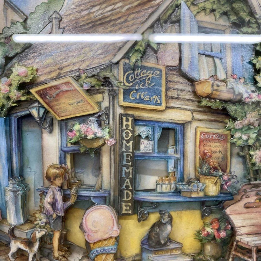 シャドーボックス Kim Jacobs カフェ風景 額入 シャドーボックス作品集