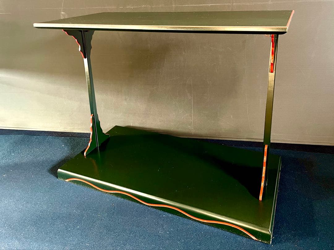 美品】「祖」 宗旦好 青漆爪紅 及台子 幸斎 共箱 茶道具 （123F⑤）