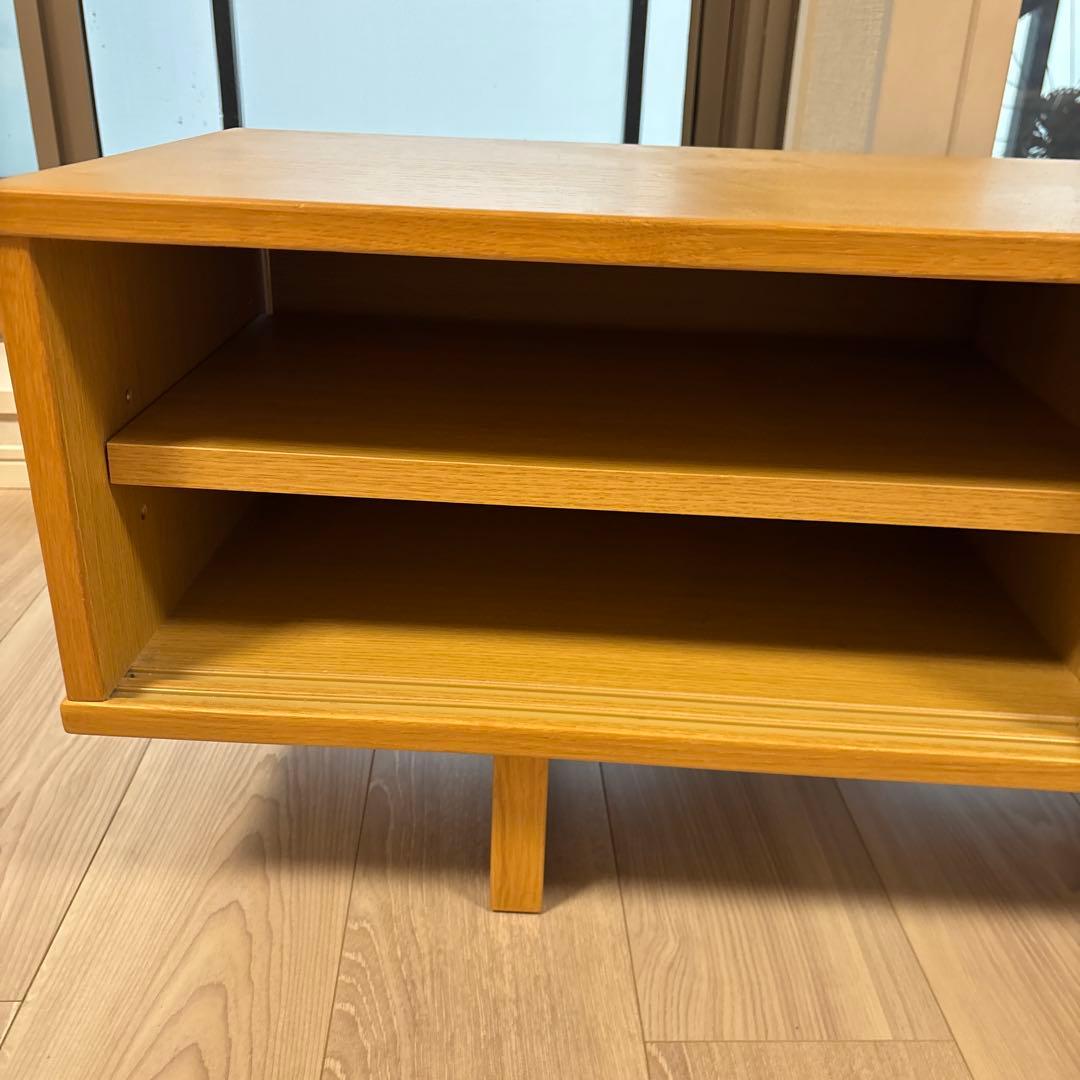 無印良品 オーク材 AVラック 薄型 （引戸）150cm【廃盤品】 無印良品