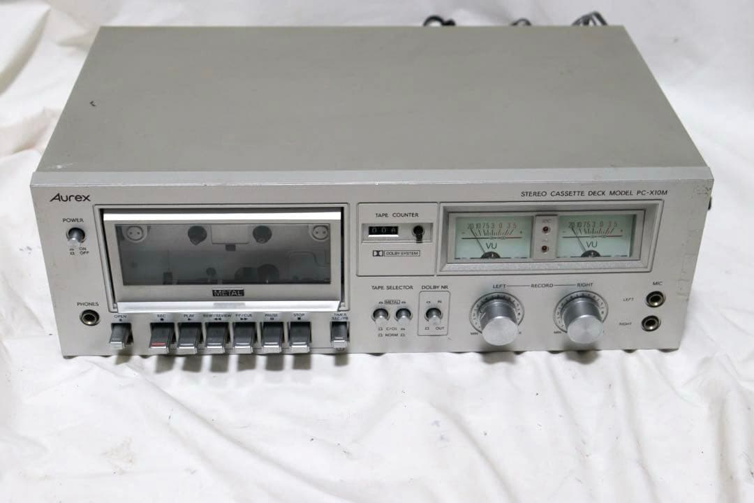昭和レトロ東芝Aurex カセットデッキPC-X10 ほぼ完動品