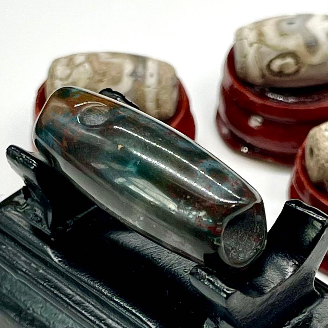 九眼天珠 s744 本物 古代チベット護符 天眼石 老天珠 ジービーズ 九