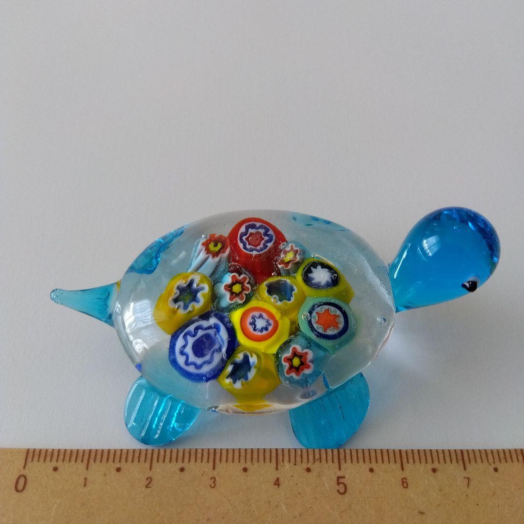 新品】ベネチアングラス ガラス ミレフィオリ かめ カメ フクロウ