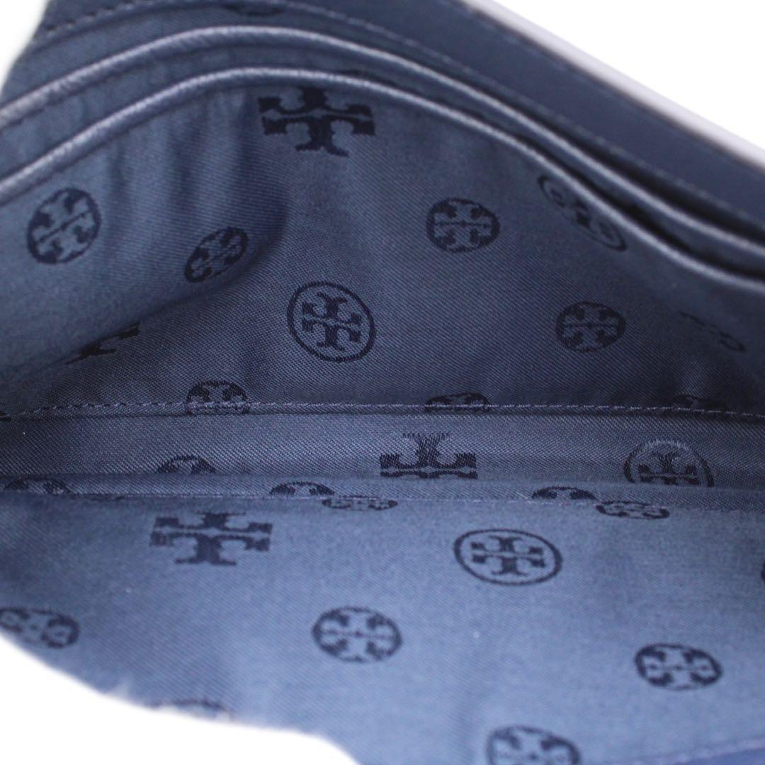 【美品】TORY BURCH レザー ショルダーバッグ クロスボディ ネイビー