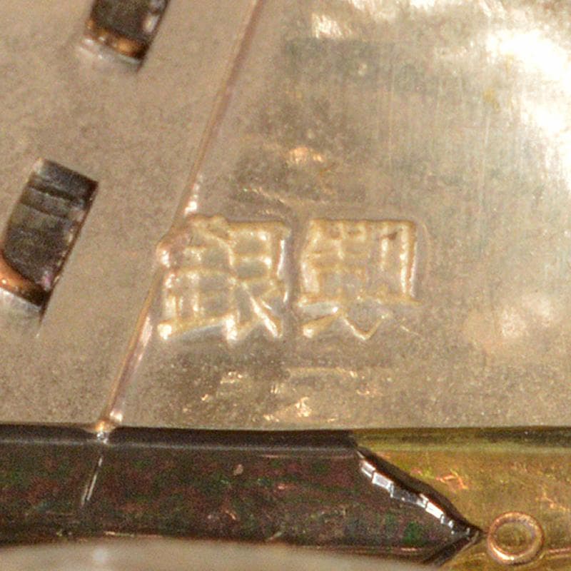 大阪尚美堂製 銀製 宝船 約287g 置物 ガラスケース付 F R6756B