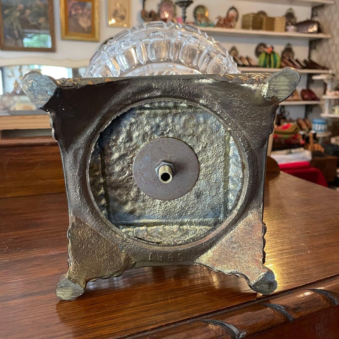 豪華！40s〜50sアメリカアンティーク大理石&クリスタル付き大型ガラス容器