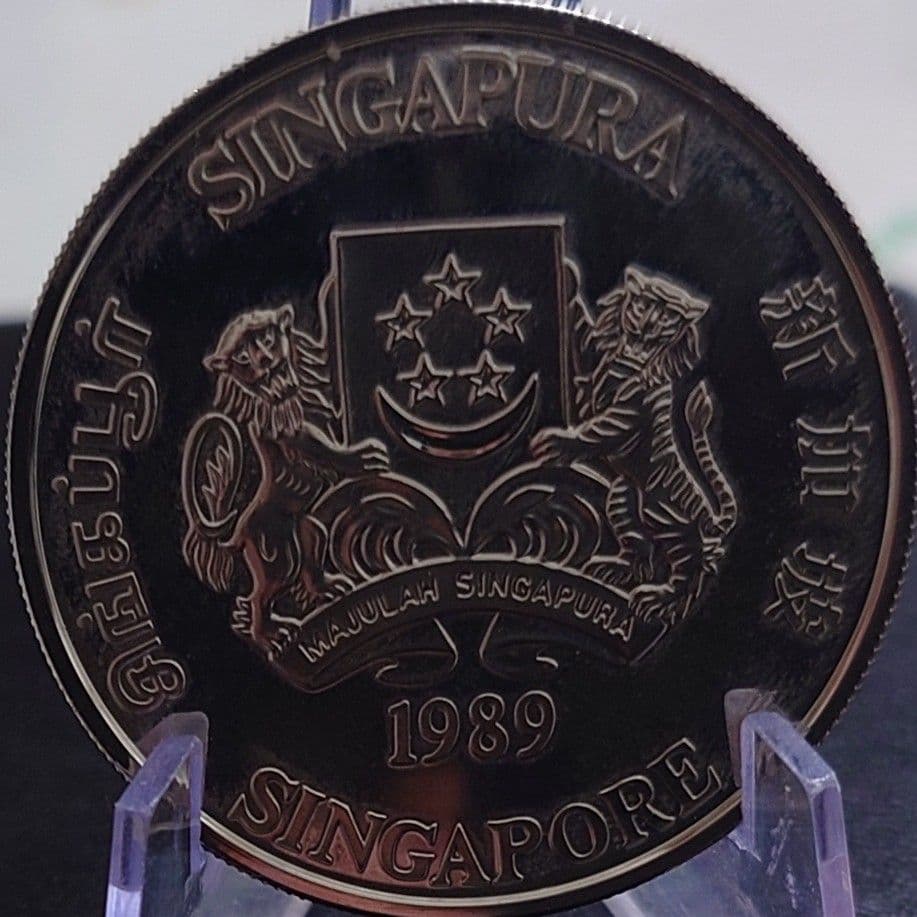 1989年 シンガポール銀貨 10ドル 干支記念銀貨SV925 大型プルーフ銀貨