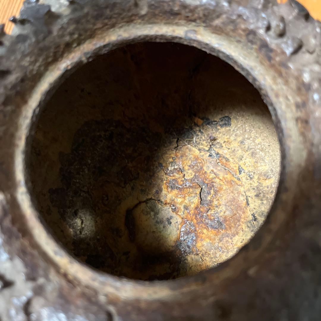 龍文堂造岩場蟹紋鉄瓶ジャンク