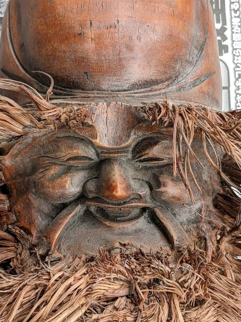 ♢中国 古玩 仙人小面 古美術 骨董品 竹根 飾り コレクション 魔除け