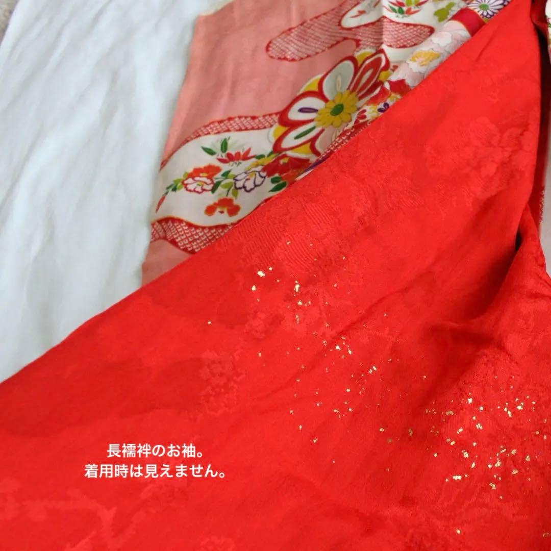 七五三 7歳 女の子 子供 アンティーク 着物 帯 ビーズバッグ セット