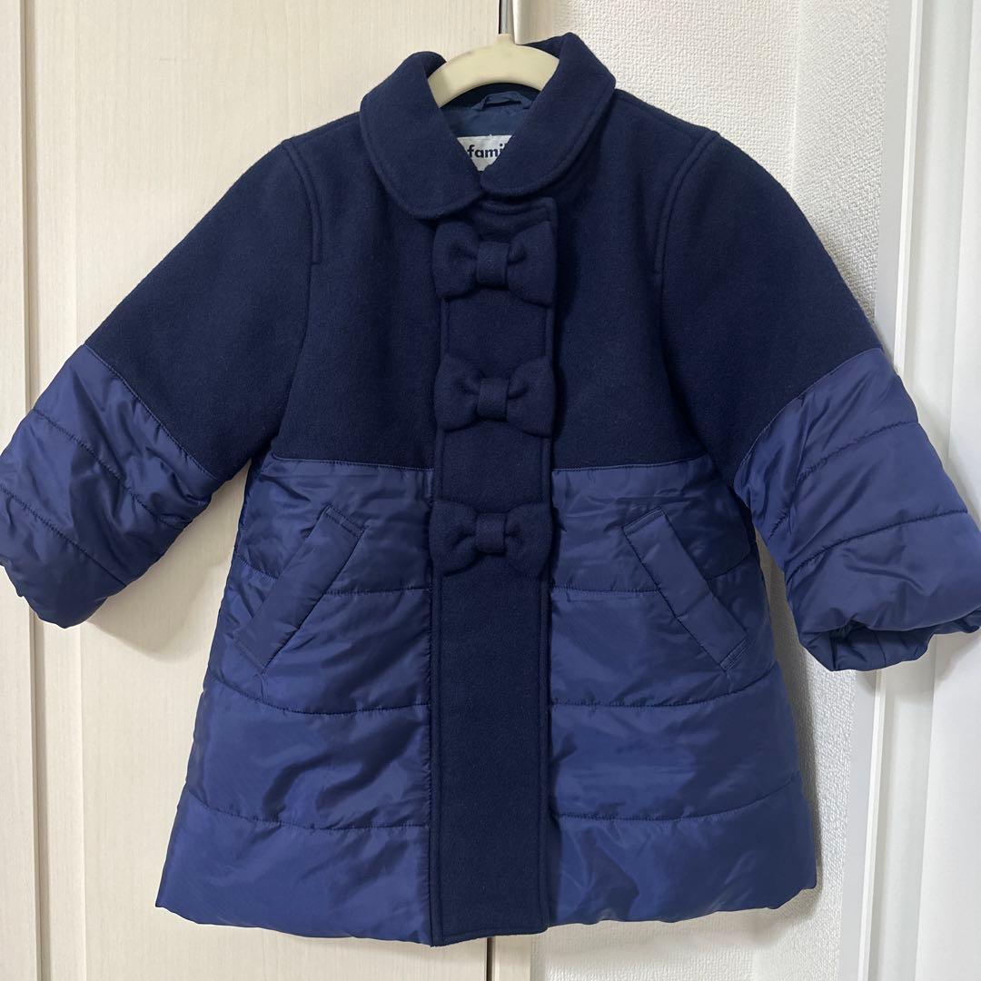 【新品】familiarファミリア　リボンダウンフォーマルコートファミちゃん90