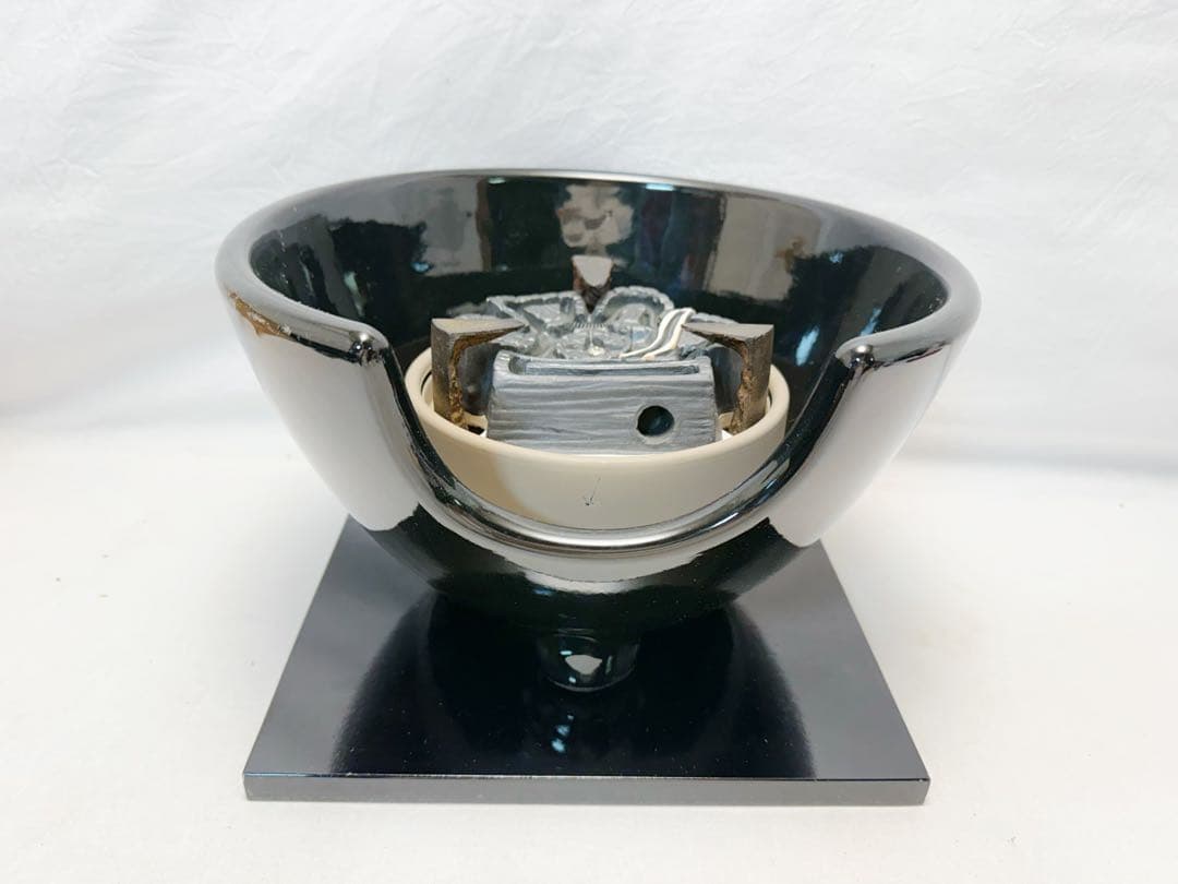 未使用 茶道具 黒真塗 紅鉢型 野々田商店製電熱器 佐藤浄