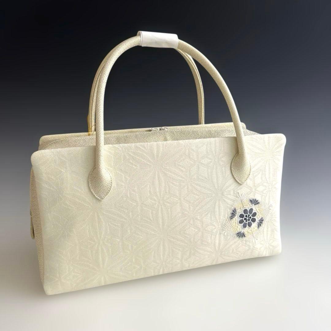 新品未使用 ！！刺繍入り！！京都 西陣 正絹 帯使用 利休バッグ　25123