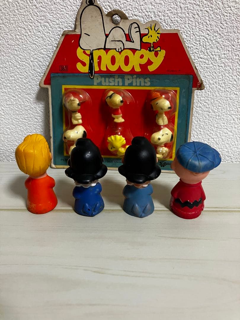 70年代 スヌーピーとピーナッツギャング ソフビ プッシュピンズ まとめて