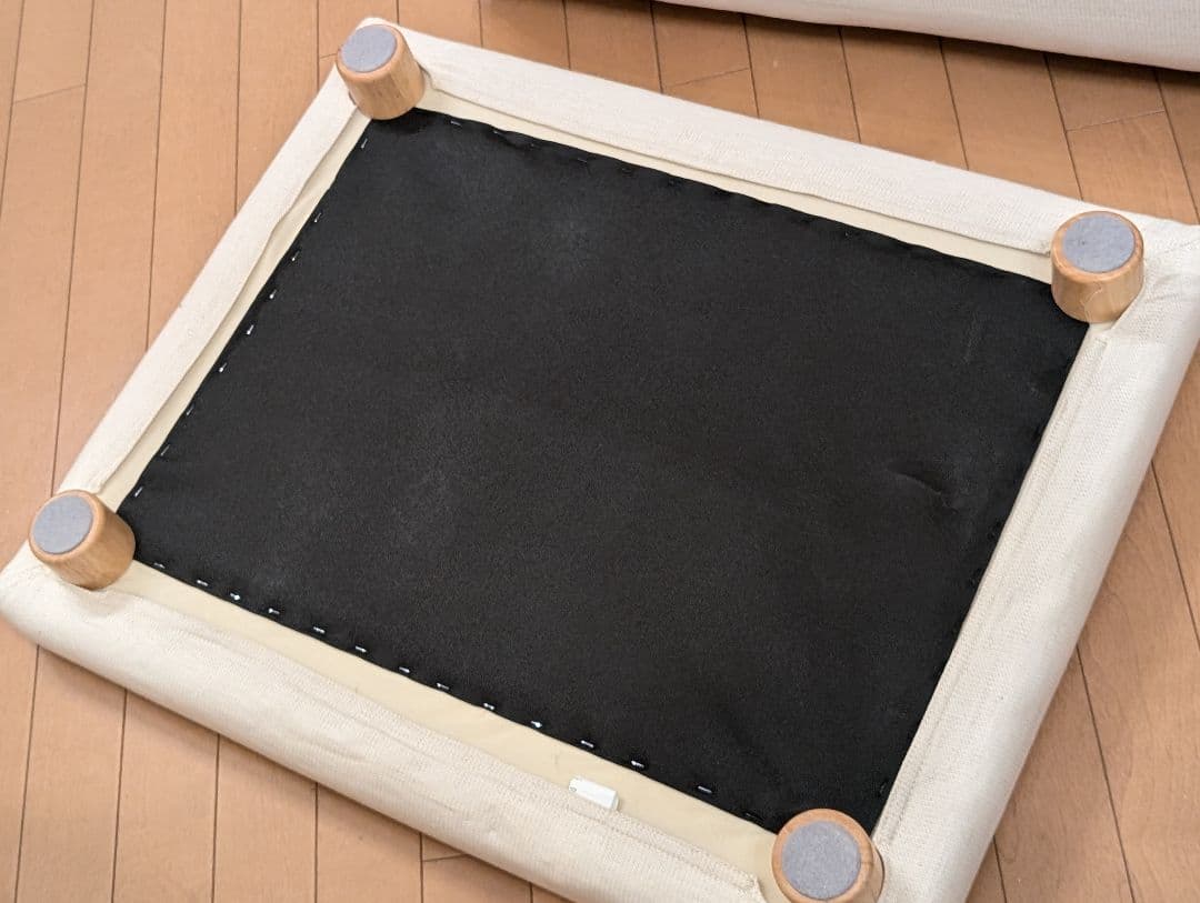 美品 無印良品 MUJI 良品計画 オットマン クッション、カバー、脚付き