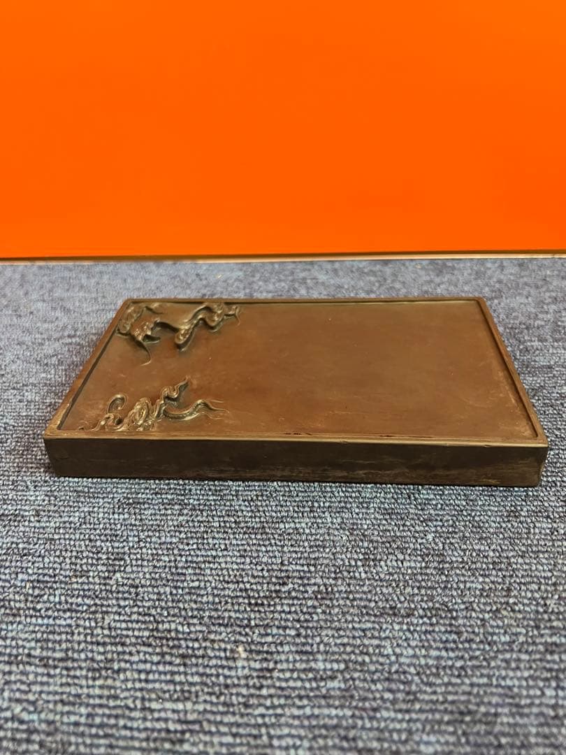 1350 中国 硯 龍雲石硯唐木箱骨董 書道具古硯文房四宝POLO RALPH