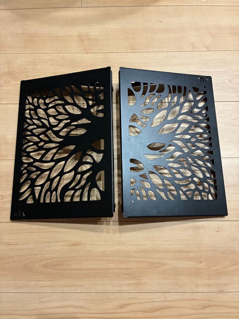 葉月 BLACK DESIGN プレート 2枚付き（ツリー柄） アイアンラック