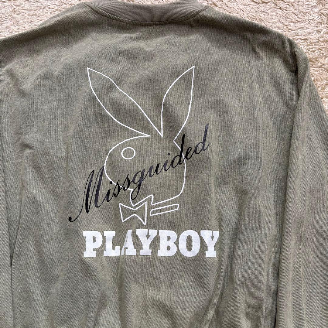 Missguided x Playboy セージ ヴィンテージロゴ ジャケット