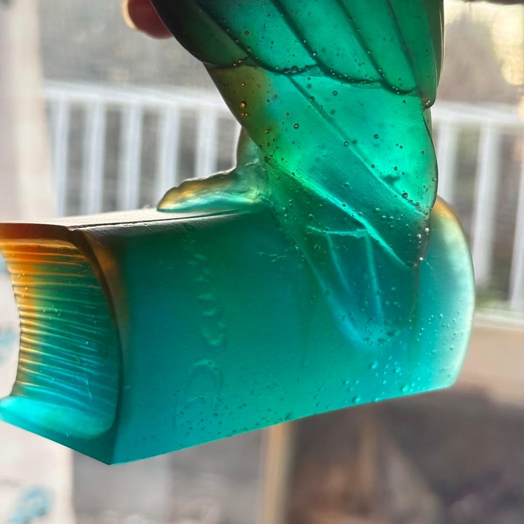 フクロウ 置物 クリスタルガラス ドームフランス オブジェ パートド