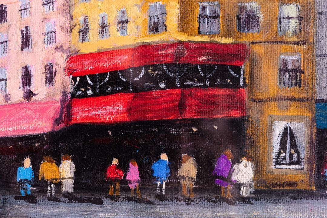 肉筆厚塗り油絵 布マット付き♪ 外寸約730×405mm 手書き油絵