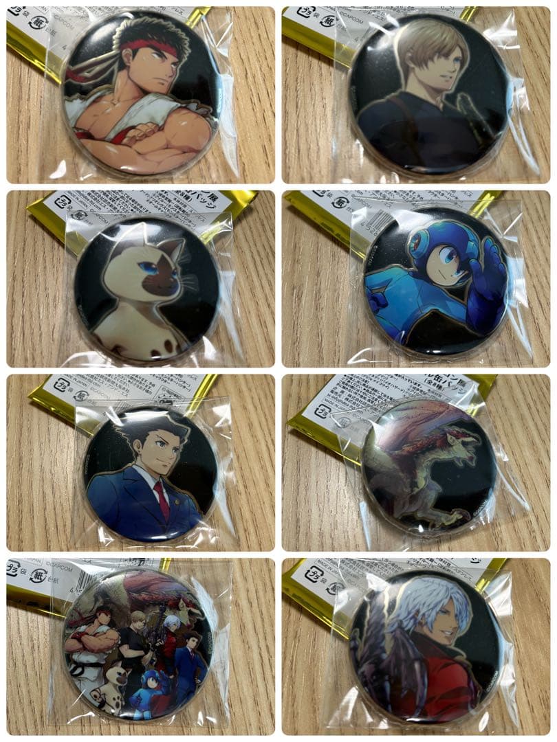 大カプコン展 メタル缶バッジ 全8種 コンプリート‼️