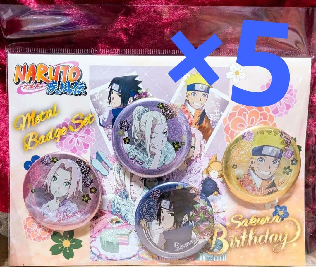 NARUTO ぴえろ アクリルスタンド 缶バッジ ナルト サスケ サクラ イノ
