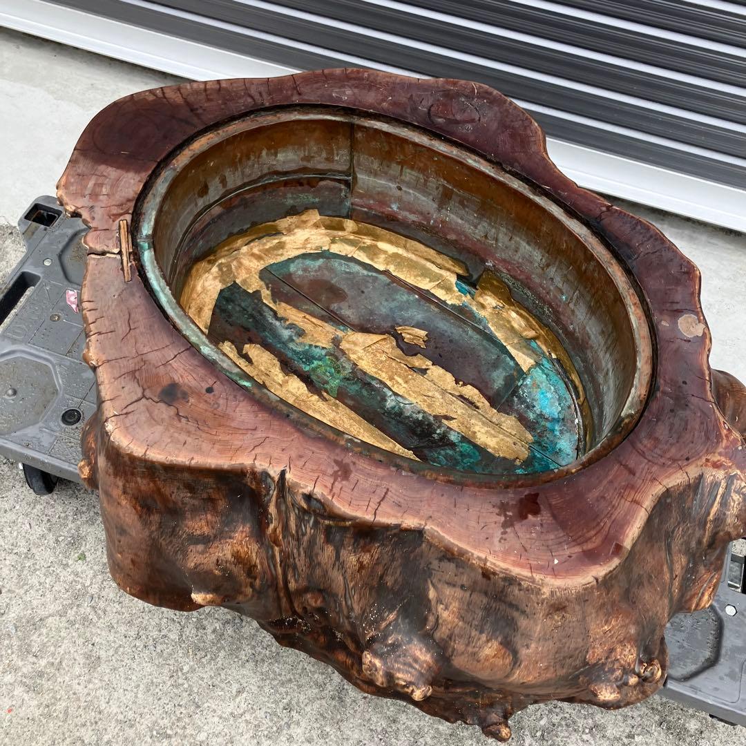 昭和レトロ 古家具 天然木製 長火鉢 大型火鉢 囲炉裏 古民家 古道具