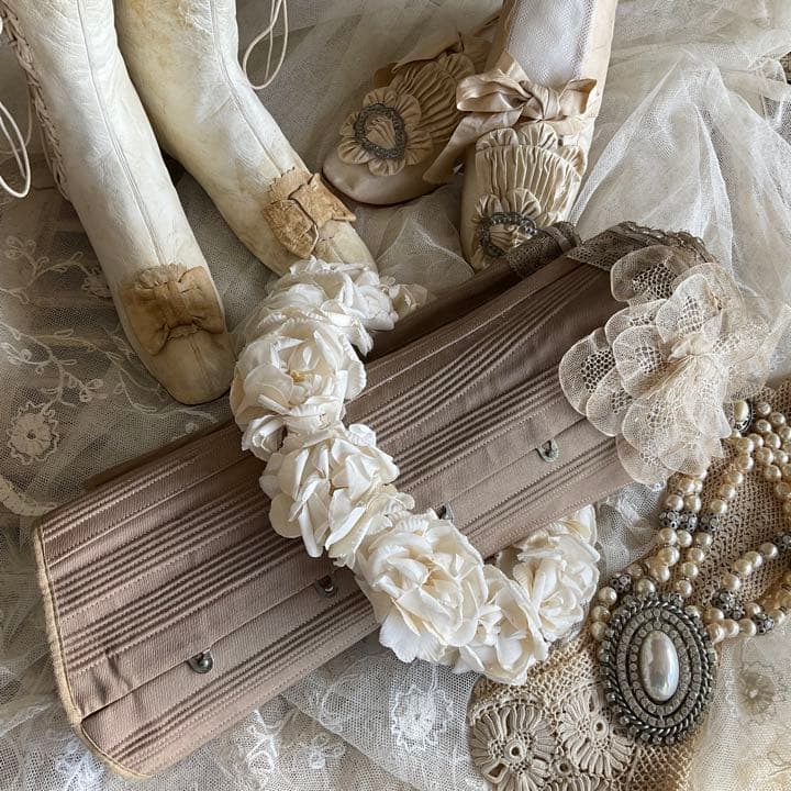 フランス アンティーク 布花花冠 ティアラ ウェディング