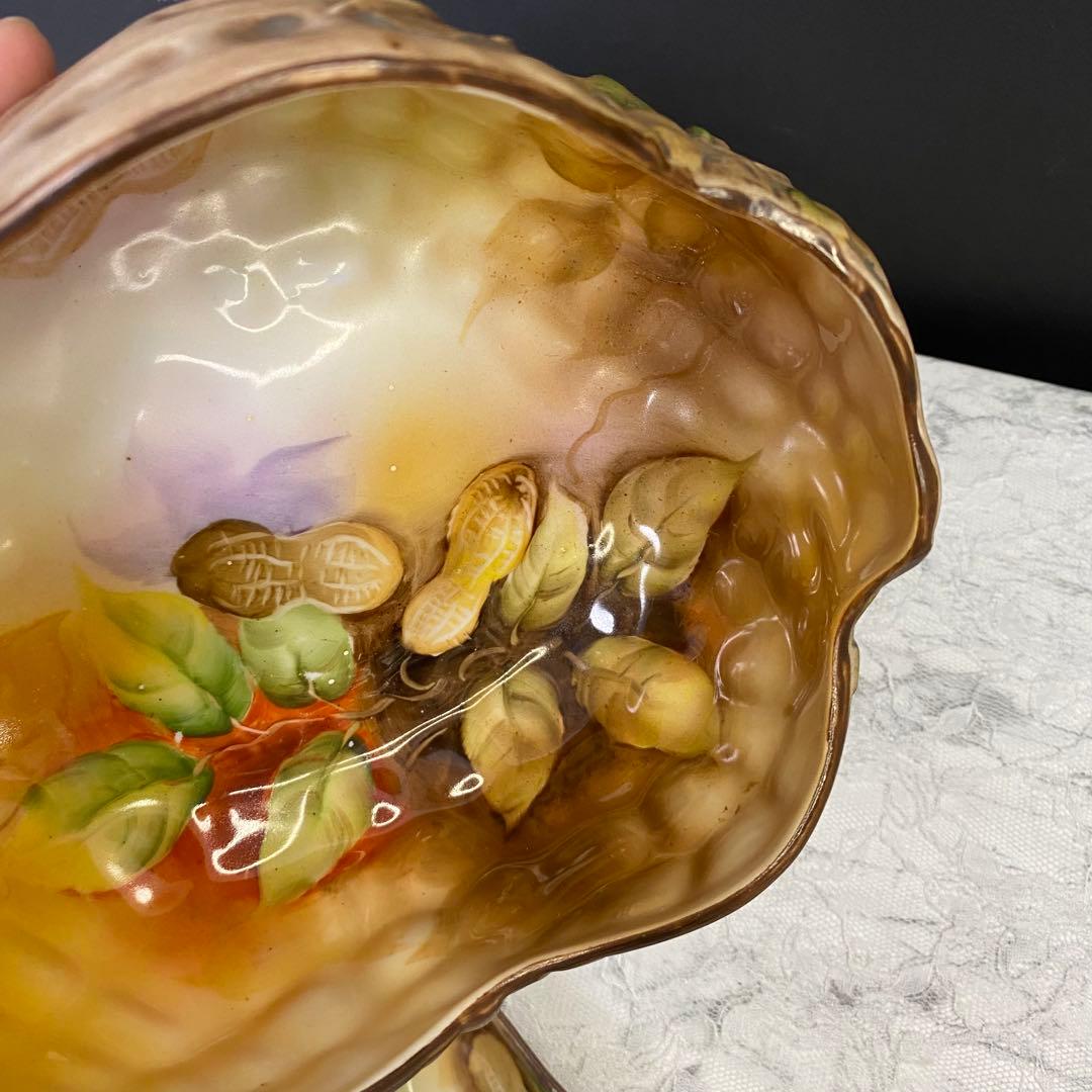 オールドノリタケ ハンドペイント ナッツディッシュ ピーナッツ