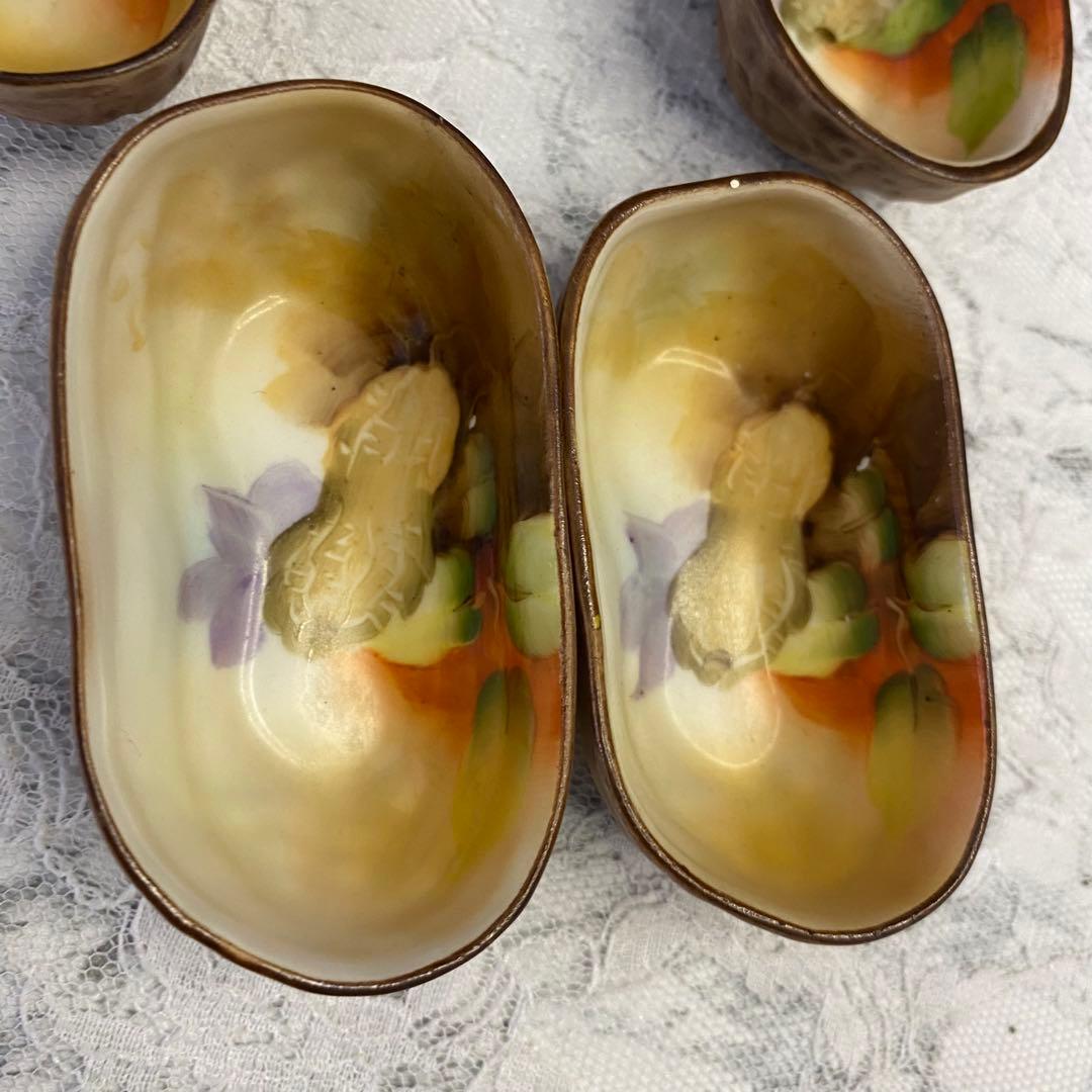 オールドノリタケ ハンドペイント ナッツディッシュ ピーナッツ