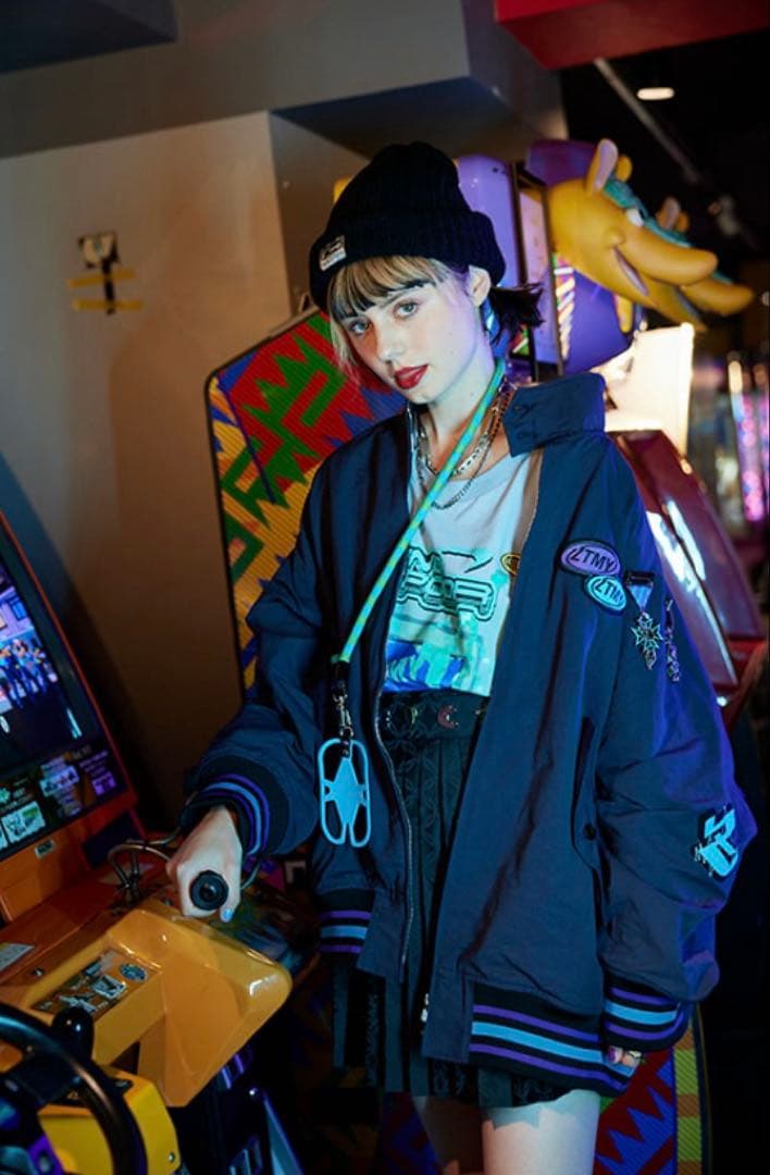 ずっと真夜中でいいのに　ずとまよ　テクノプア　バーシティジャケット　ネイビー　Ｌ