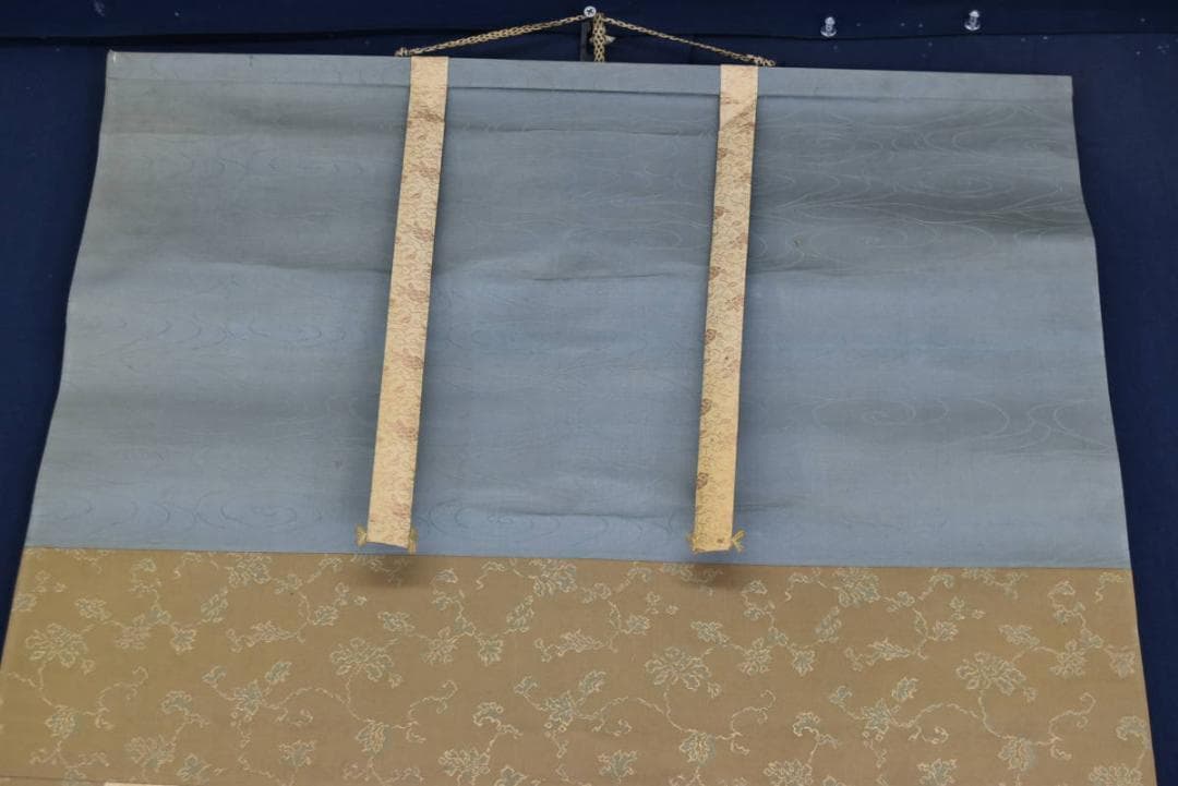 【模写】橋本雅邦/舟に人物/掛軸/名家伝来/AA-827