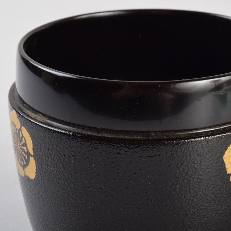 茶道具 山中塗 坂田峰俊作 たたき塗 こぼれ梅 中棗 共箱 V 8865