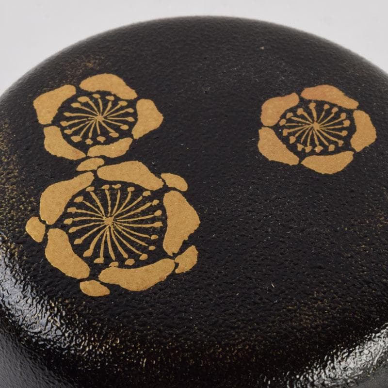 茶道具 山中塗 坂田峰俊作 たたき塗 こぼれ梅 中棗 共箱 V 8865