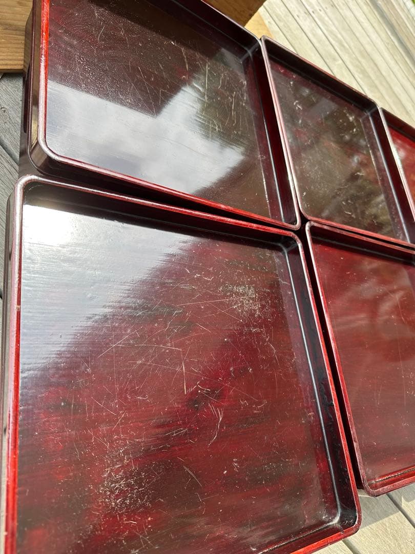 木曽漆器　春慶塗　お膳　8客