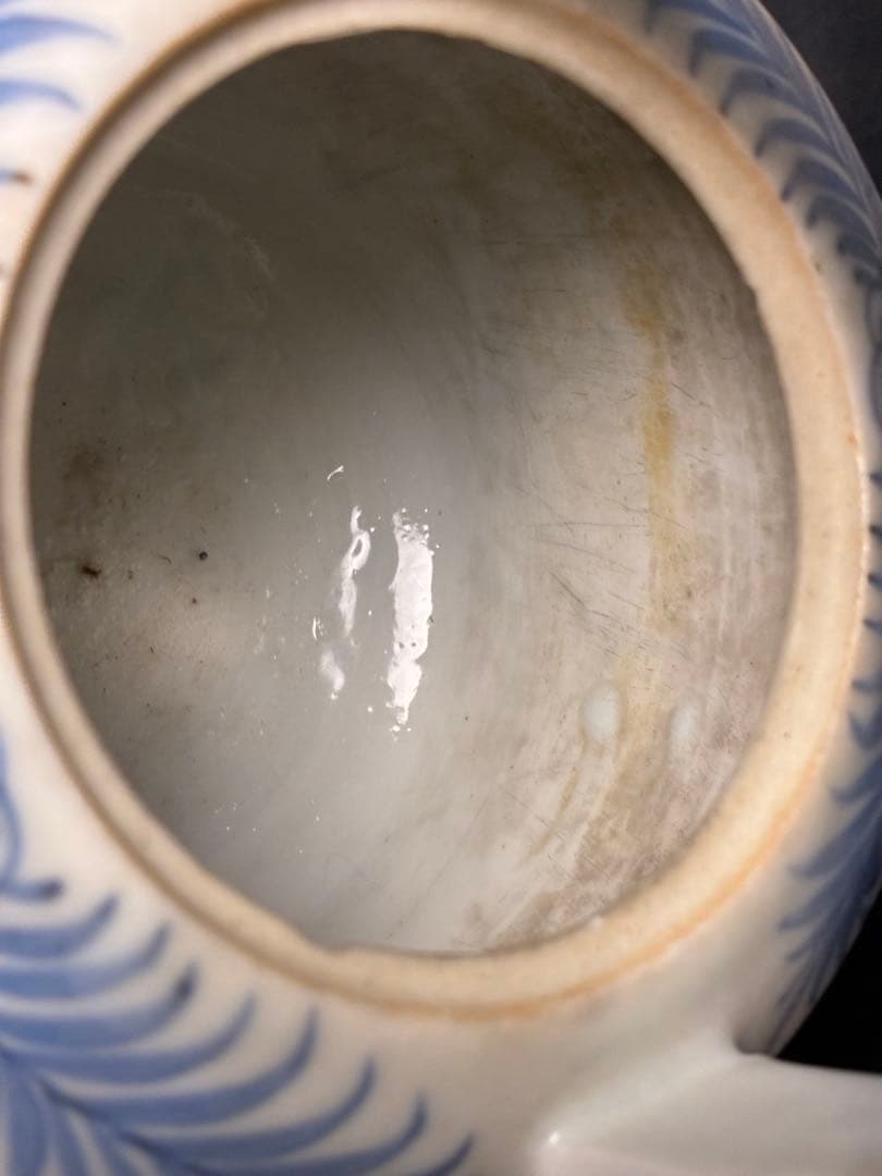 染付 花唐草 水注 水次 煎茶道具 A-25