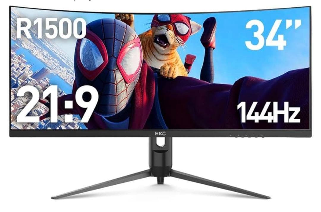 お盆セール】HKC超湾曲ゲーミングモニター34インチTG34C3U 美品