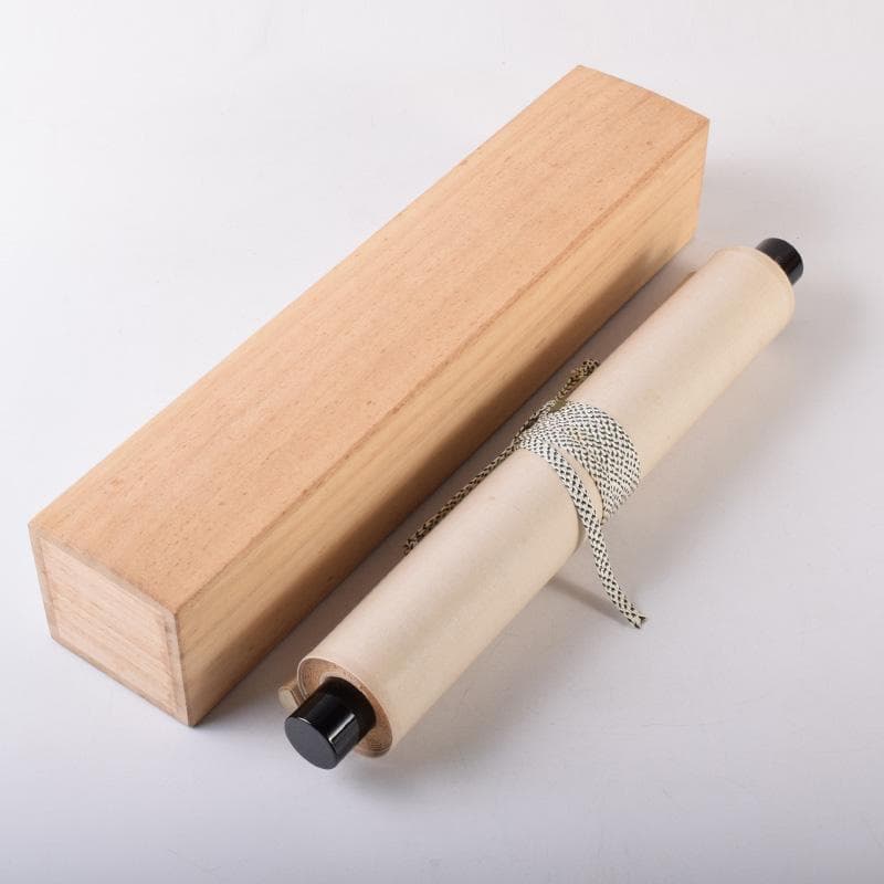 掛軸 前大徳 福本積應筆 一行書 「春水満四澤」 合わせ箱 C