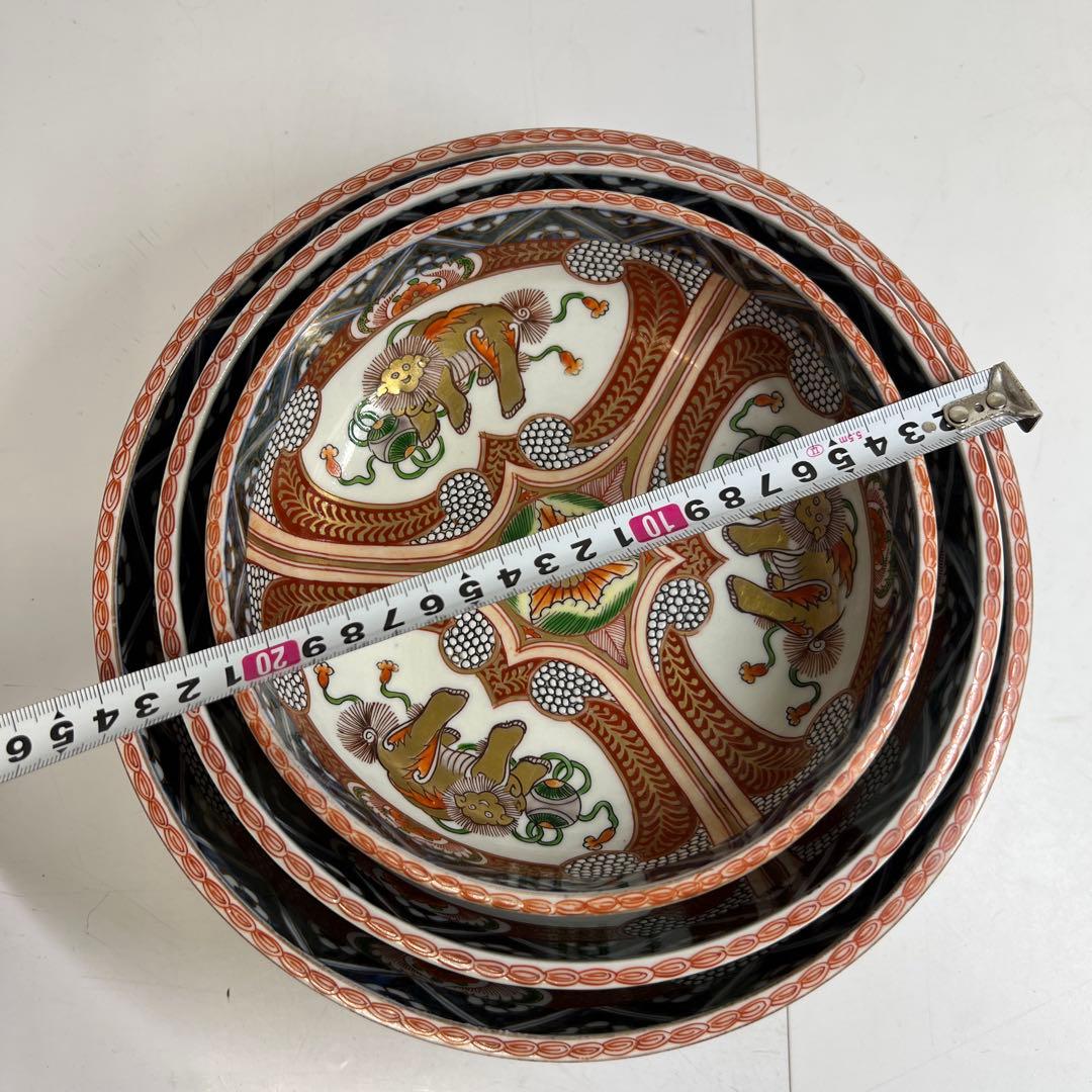 古伊万里 上手赤絵獅子図 三ツ鉢 タカサ 東さ8-0119① - メルカリ