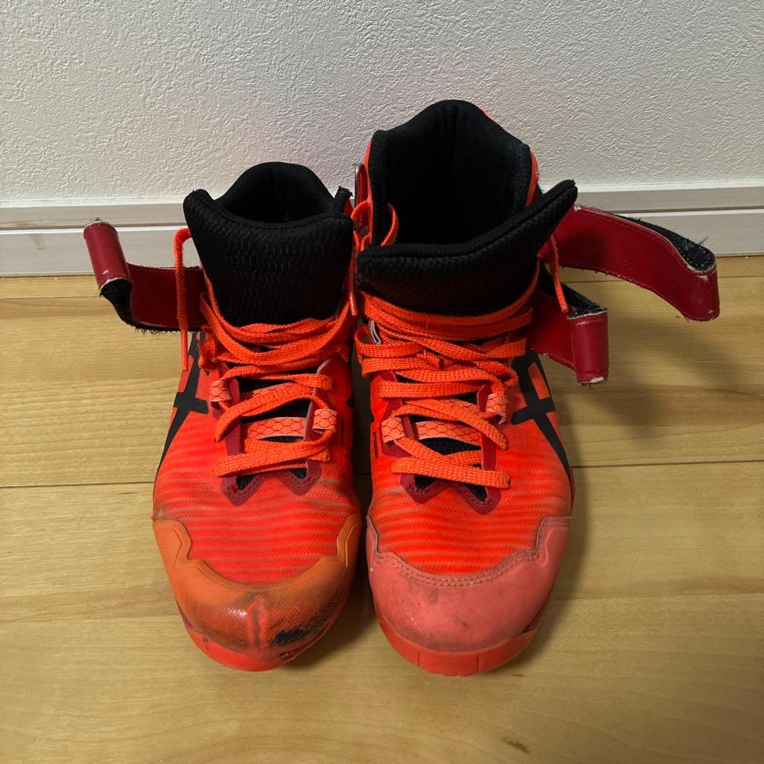 ASICS 赤 ハイカットレスリングシューズ27cm - メルカリ