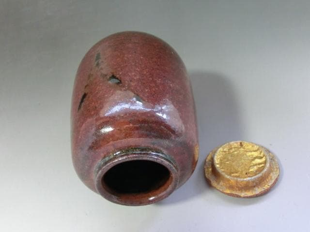 茶入れ□六祖「有祥作」茶入 桐共箱付き 棗 茶瓶 お