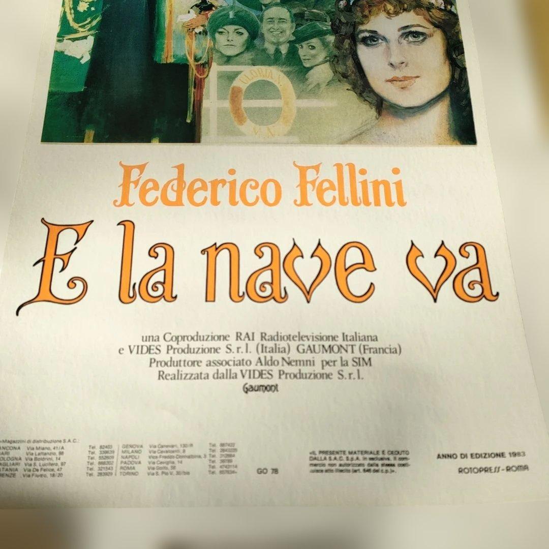 フェリーニ監督「そして船は行く」イタリア本国版ポスター 布リネンバック加工済み