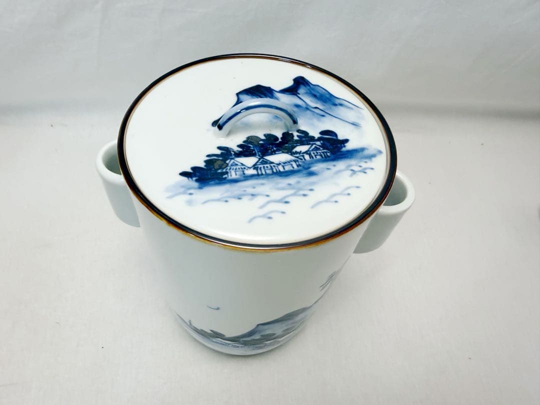 未使用 茶道具 玉堂窯 染付 山水絵 細水指 管耳付 底印 紙箱 - メルカリ