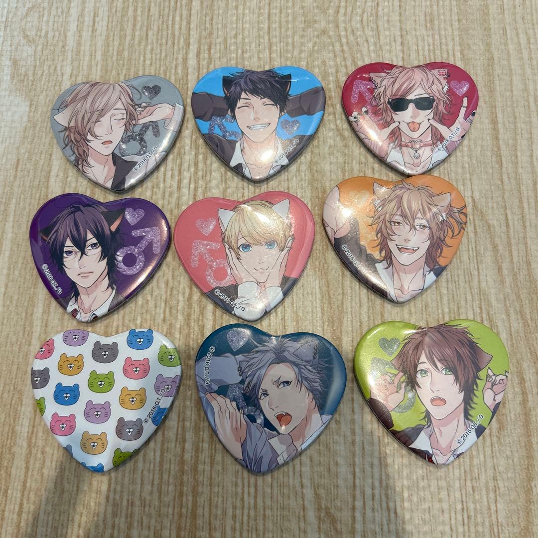ヤリチンビッチ部 百合 ハート型缶バッジ おげれつたなか まとめセット