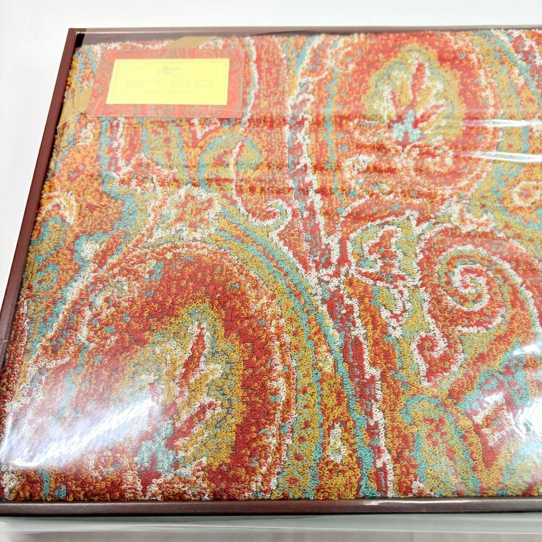 ETRO エトロ バスタオル ペイズリー柄 レッド