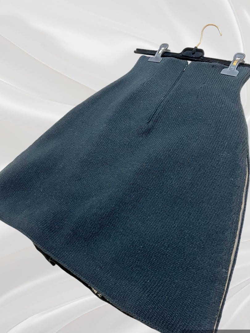 【匿名配送 美品】CHANEL シャネル サイドダブルジップニットスカート XS